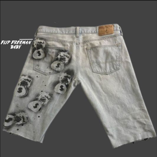 Eternal Struggle Blue Denim Shorts